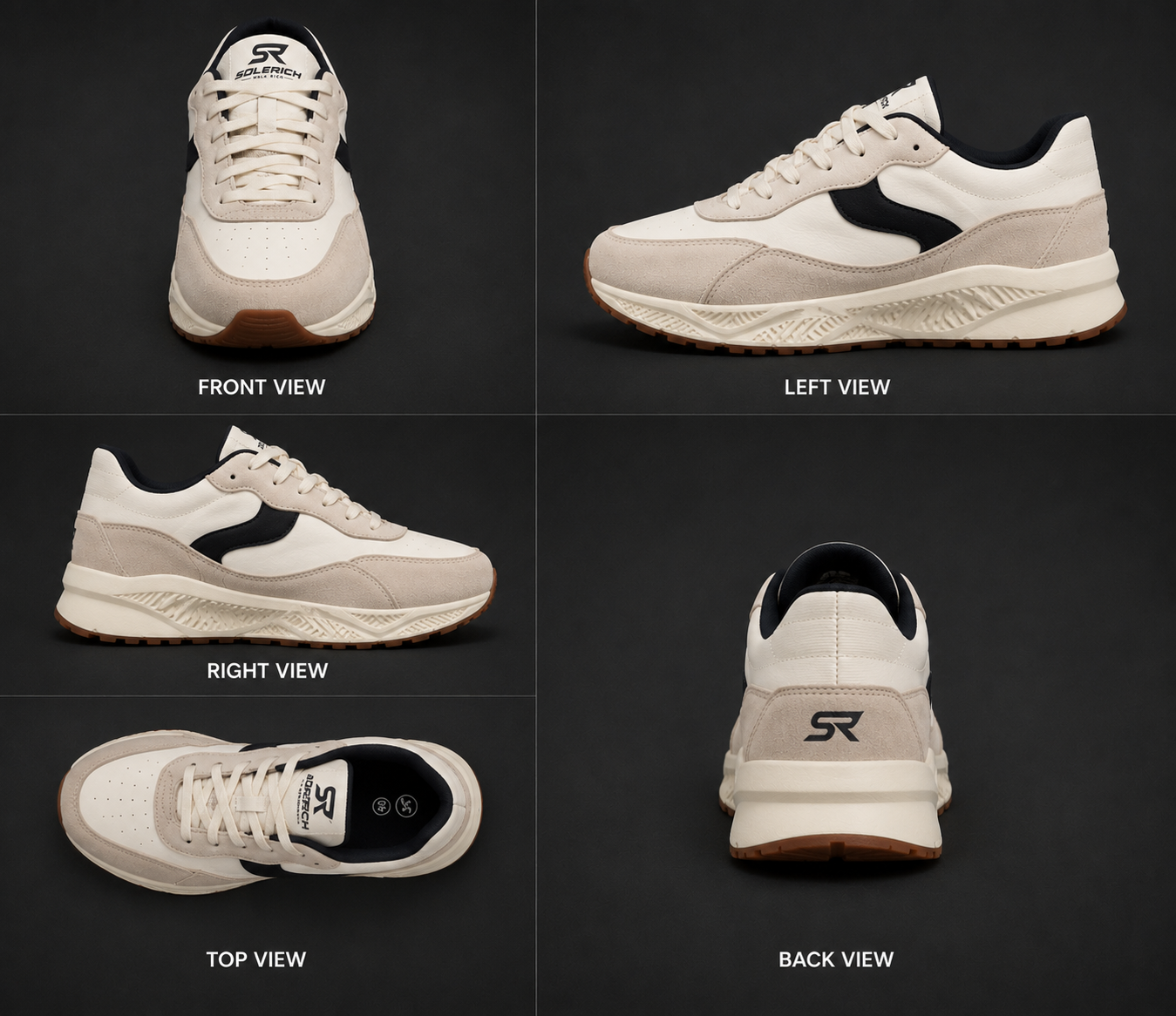 Gallery - Solerich Urban Runner Premium Sneakers – White Beige
