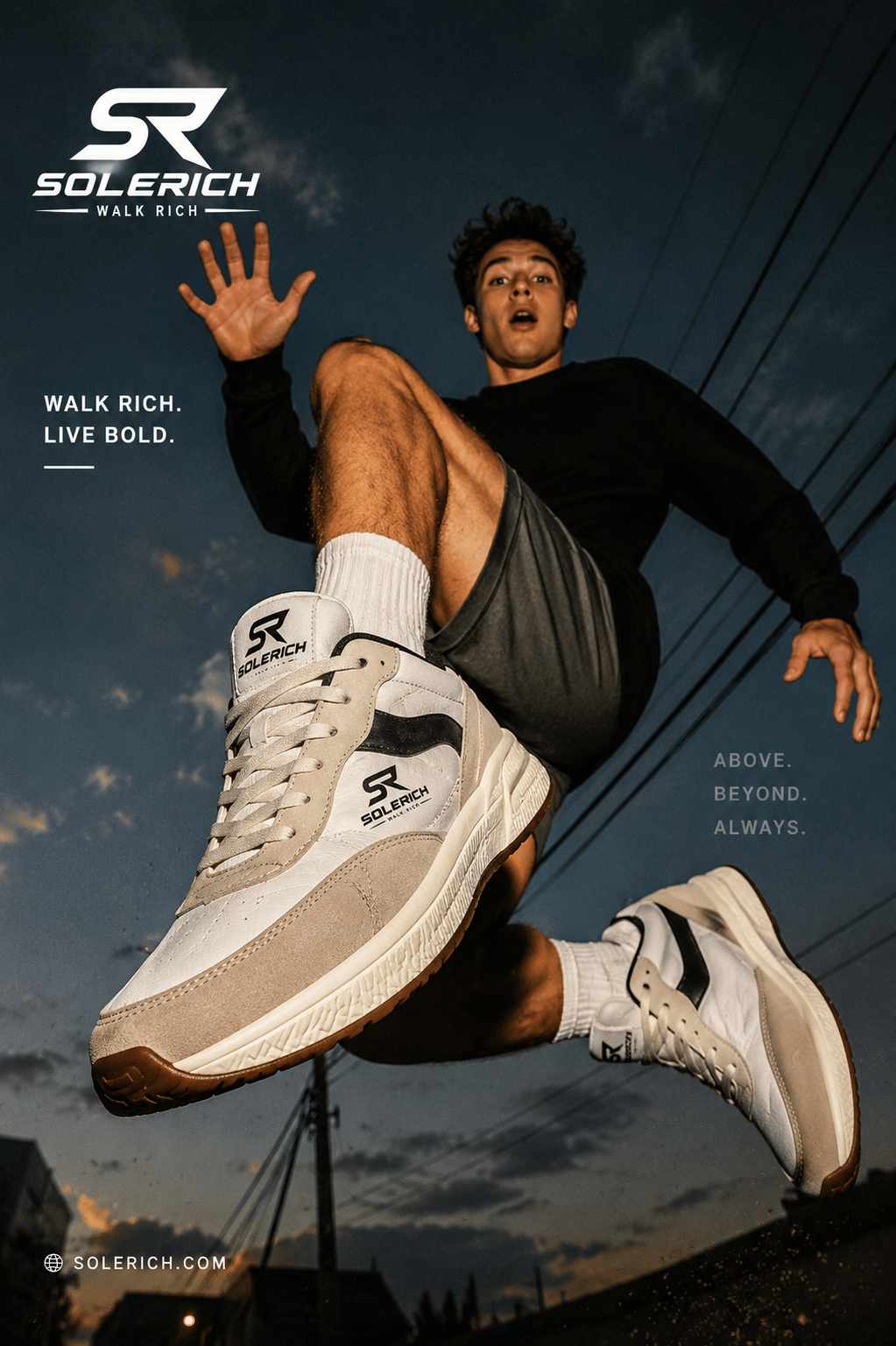 Solerich Urban Runner Premium Sneakers – White Beige
